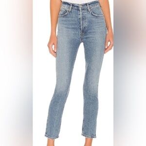 Agolde Nico High Rise Button Fly Slim Fit  Jeans Size 23